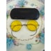 Antique 1920s Round Spectacle Eyeglasses Yellow Lenses With Case
