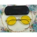 Antique 1920s Round Spectacle Eyeglasses Yellow Lenses With Case