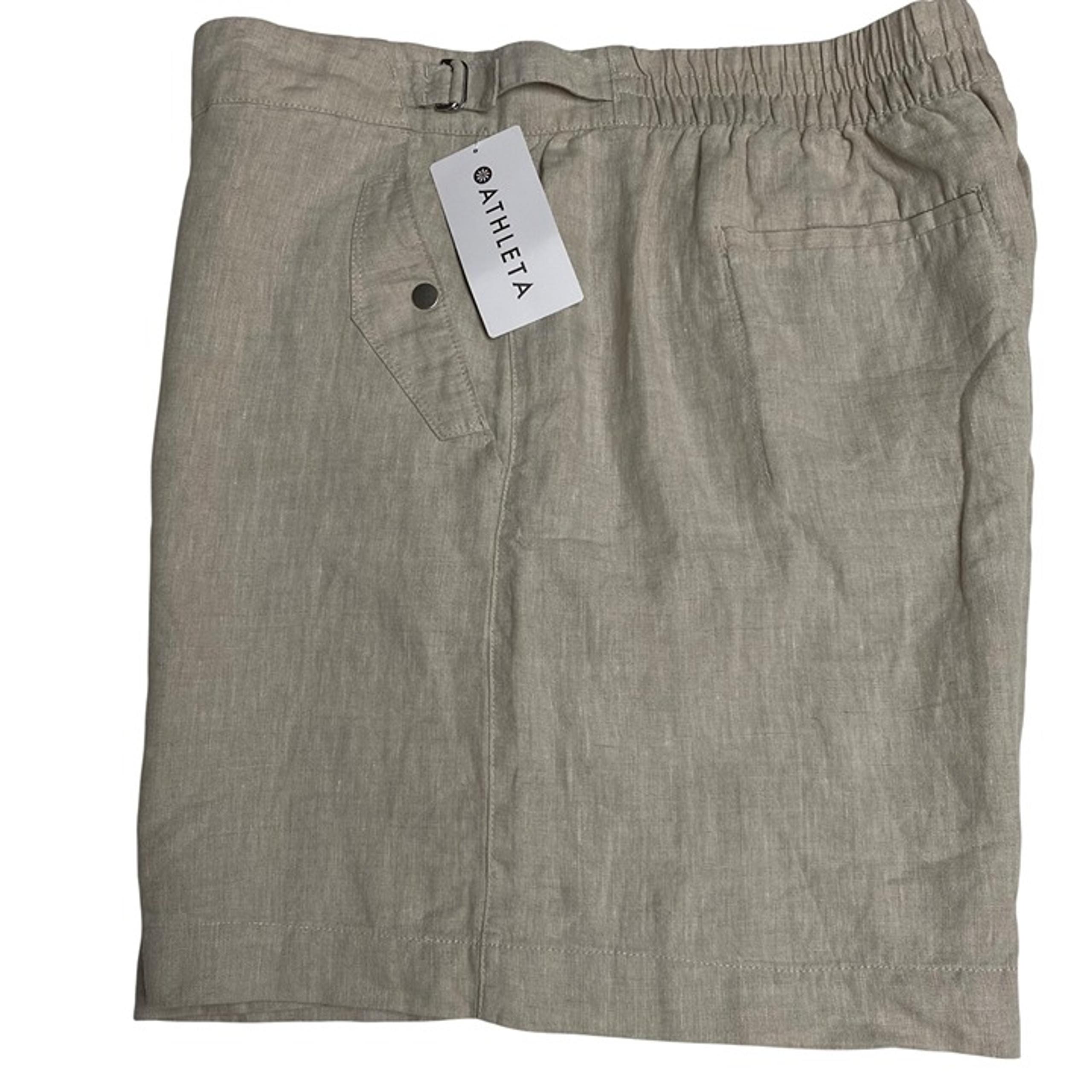 Athleta Womens Voyager Linen Shorts Beige Lightweight Pockets Size 22 NWT