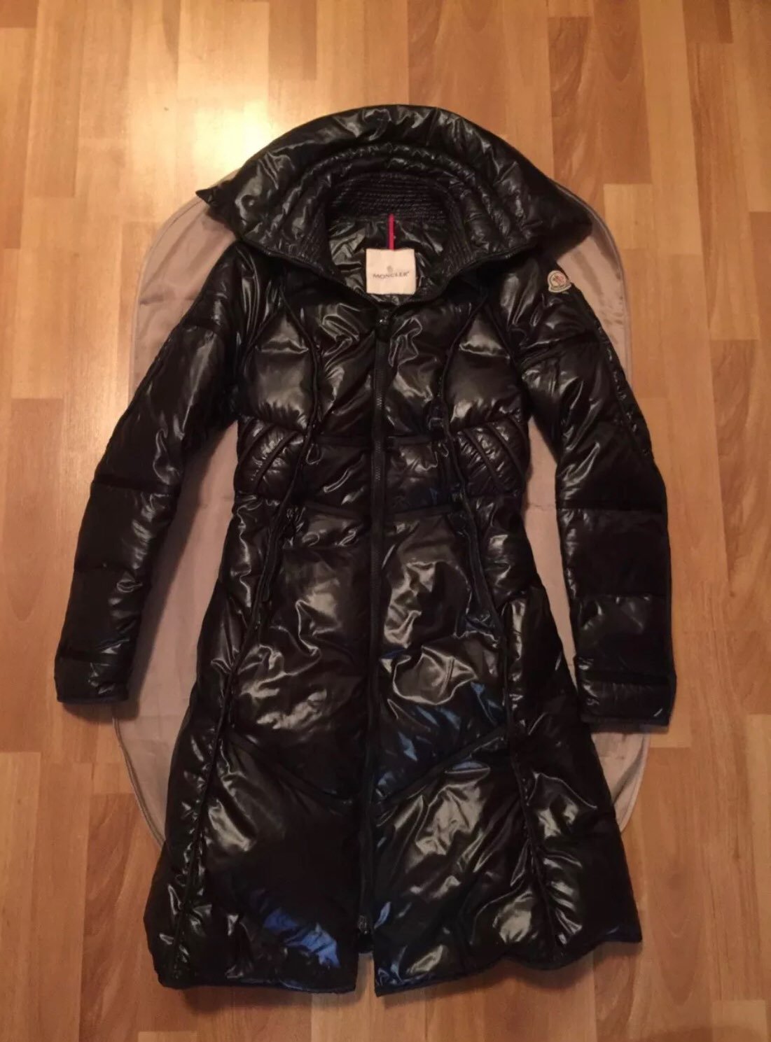moncler black shiny puffer