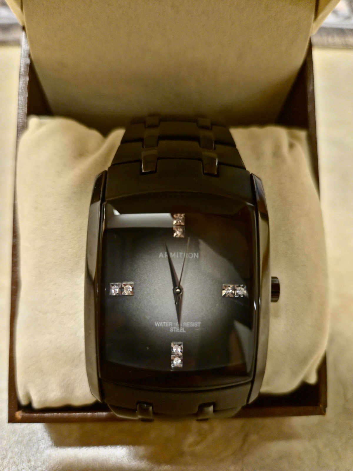Armitron black ion stainless steel men watch