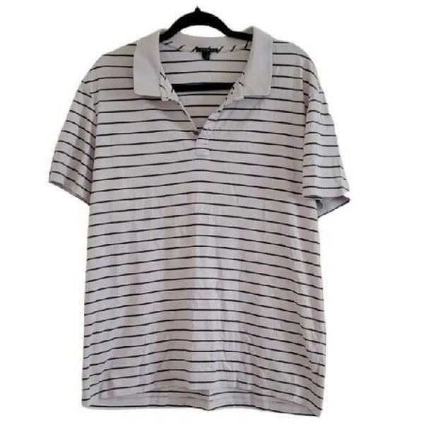 Theory Leopold Polo Shirt 100% Pima Cotton Short Sleeve Stripe Size XL