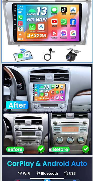 Toyota Camry Radio Upgrade Direct Fit 2007 To 2011