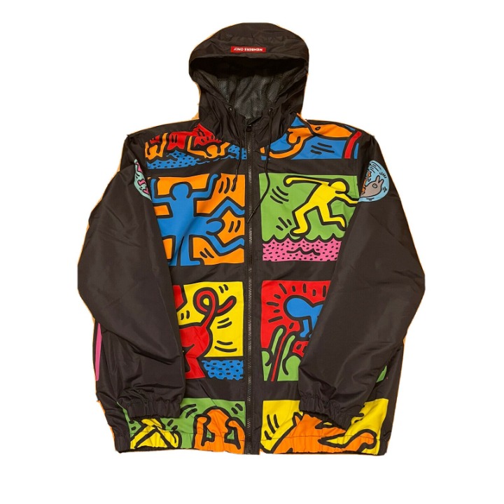 Members Only x Keith Haring Windbreaker Jacket Multicolor Size Medium