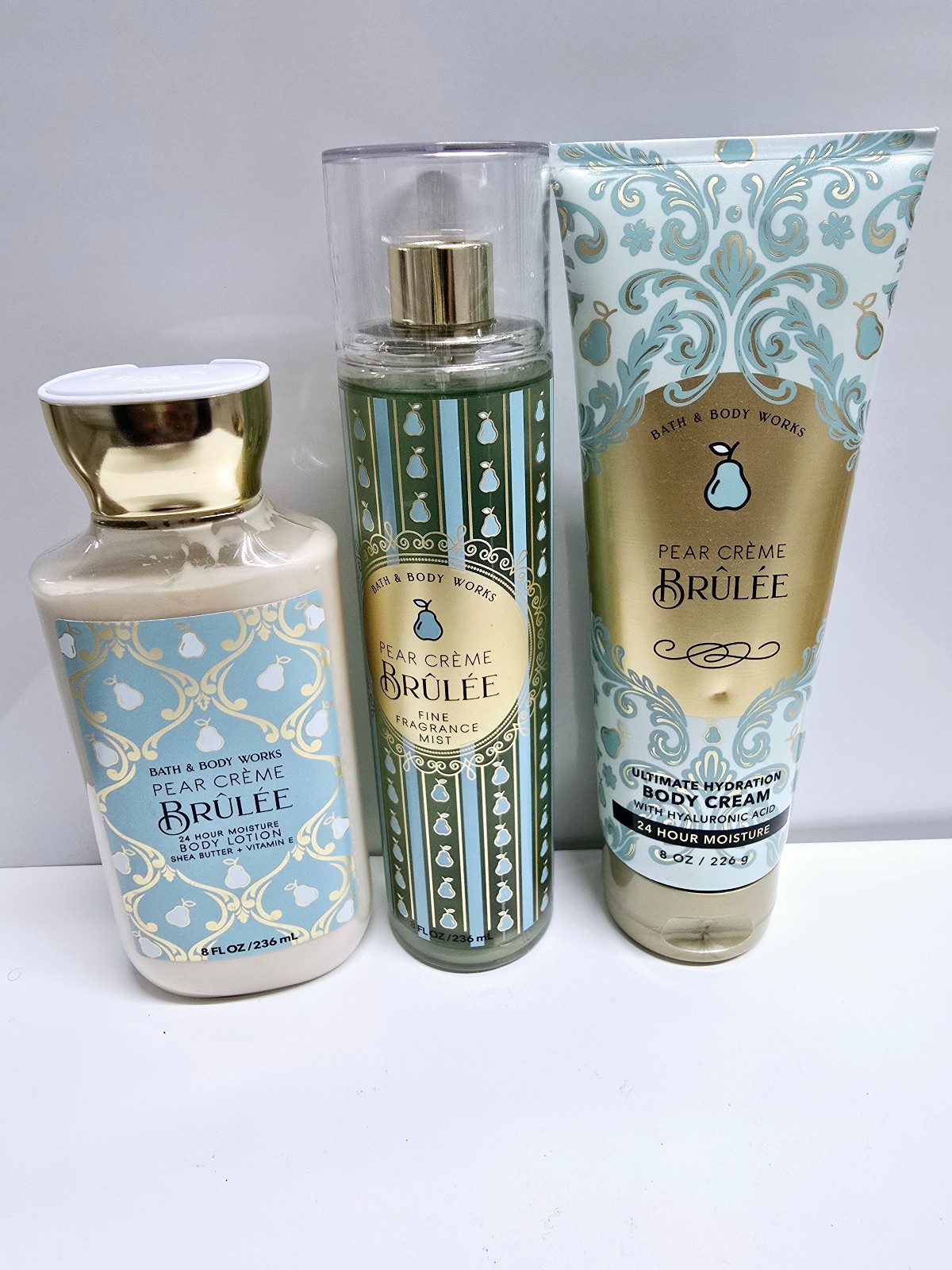 Bath & Body Work Pear Cream Brulee Set 3 Pcs