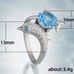 Elegant Silver Dolphin Ring with Blue Gemstone size 7