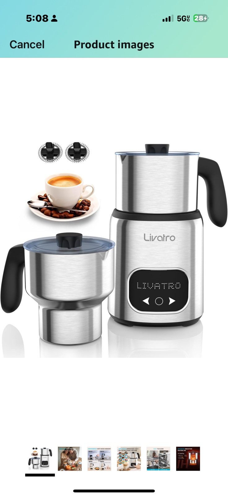 Electric Milk Frother,14-in-1