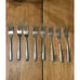 Vintage UTICA Stainless Steel Set of 8 Dinner Forks Rounded Handle Line Design