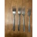 Vintage UTICA Stainless Steel Set of 8 Dinner Forks Rounded Handle Line Design