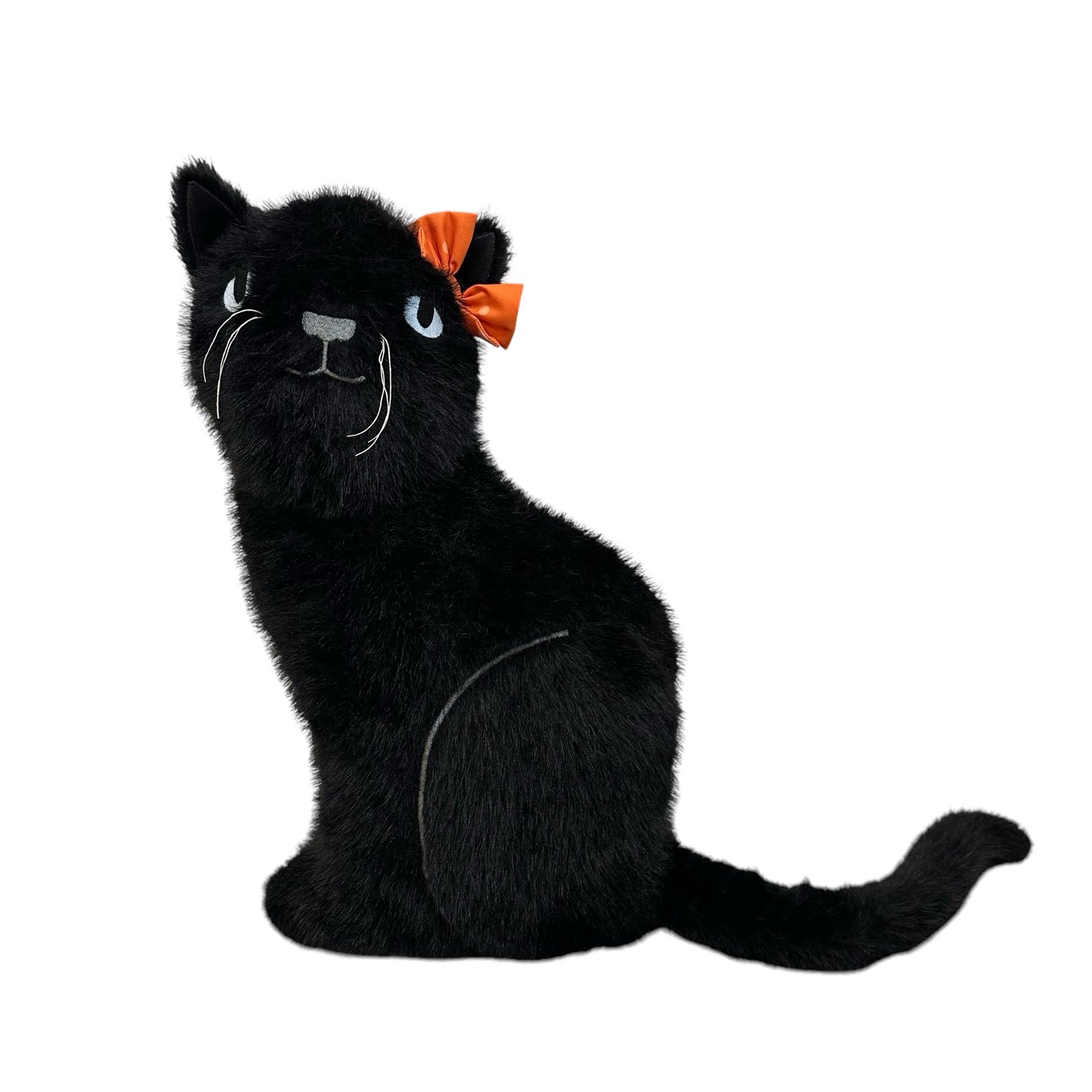 CR Curious By Cynthia Rowley Black Cat Shaped Faux Fur Pillow