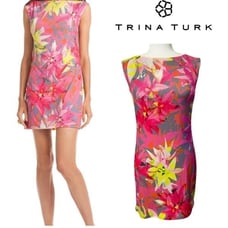 TRINA TURK NWT SZ Small Floral Sheath Silhouette Dress Felana Summer Spring Sz2