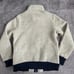 Womens Patagonia Woolyester Oatmeal Heather Navy Blue Zip Up Fleece Jacket Sz XS