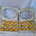 24 Vintage Small & Large Yellow/Gold Shiny Bright Mercury Glass Ornaments