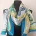A designer silk scarf, painted art scarf.