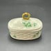 VTG Belleek Porcelain Basket Weave Shamrocks Lidded Trinket Box Gold 7th Mark