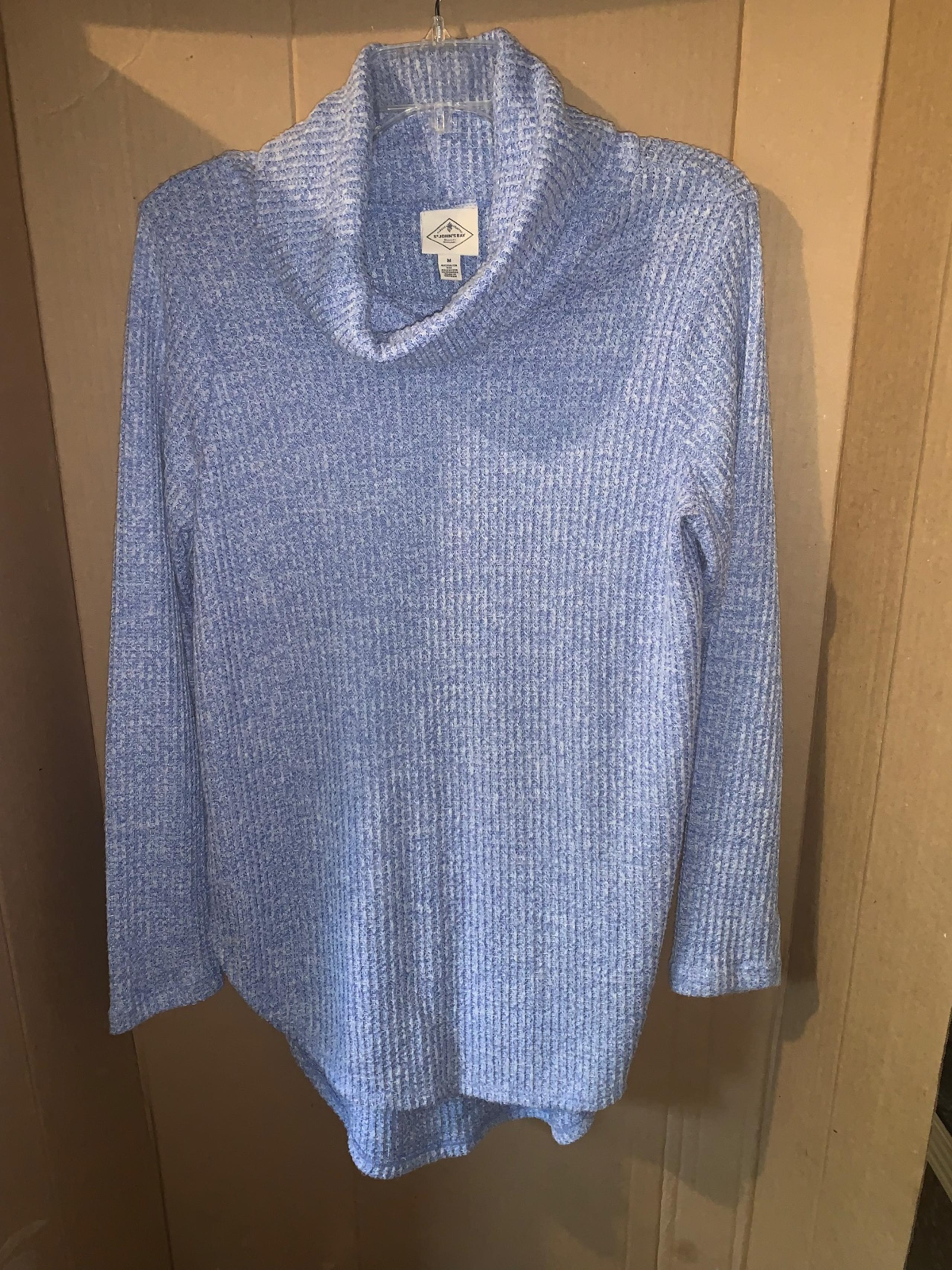 St John’s Bay Cowl Neck Sweater Baby Blue EUC - very soft