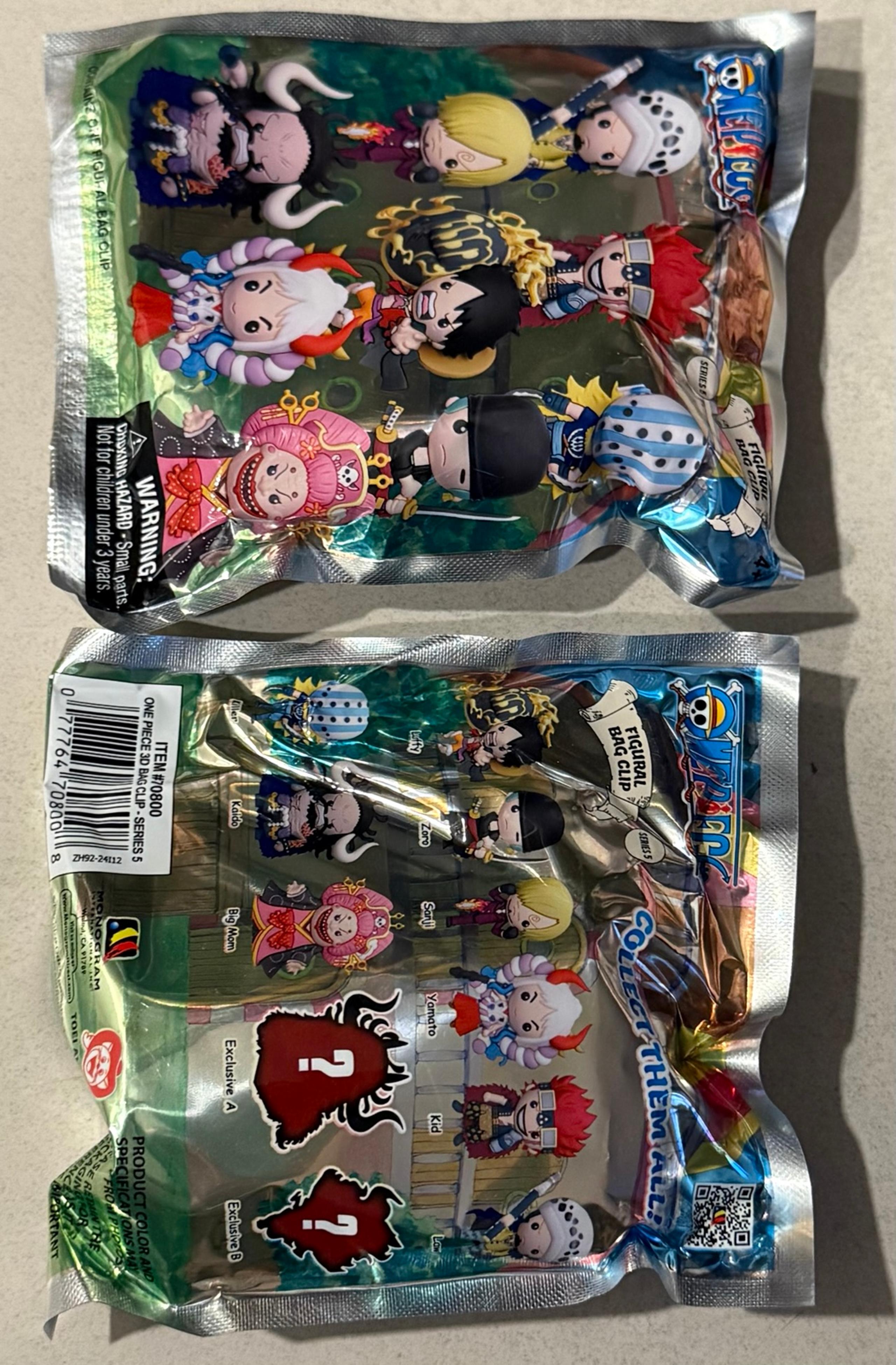 One Piece figural bag clip