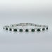 Mens 14K White Gold 2ct Green Emerald Gemstone Diamond Tennis Bracelet 7.5 Real