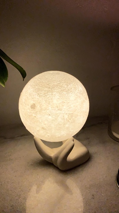 3D Moon Lamp with Ceramic Base