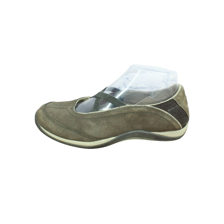 LL Bean Women's Brown Suede Slip On Comfort Criss Cross Mary Jane Shoes Size 7 M
