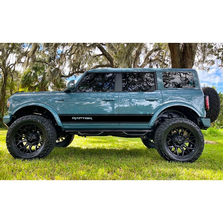 Ford Bronco 2021-2024 RAPTOR LOGO Vinyl Side Decals 4DR Off Road Graphics Lifted
