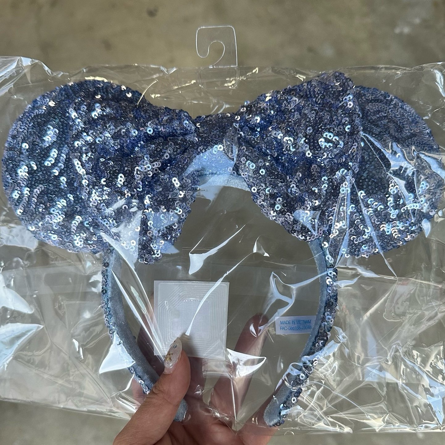 ★U.S. seller★ Disney Tokyo Disneyland ears Minnie Sequin Headband blue
