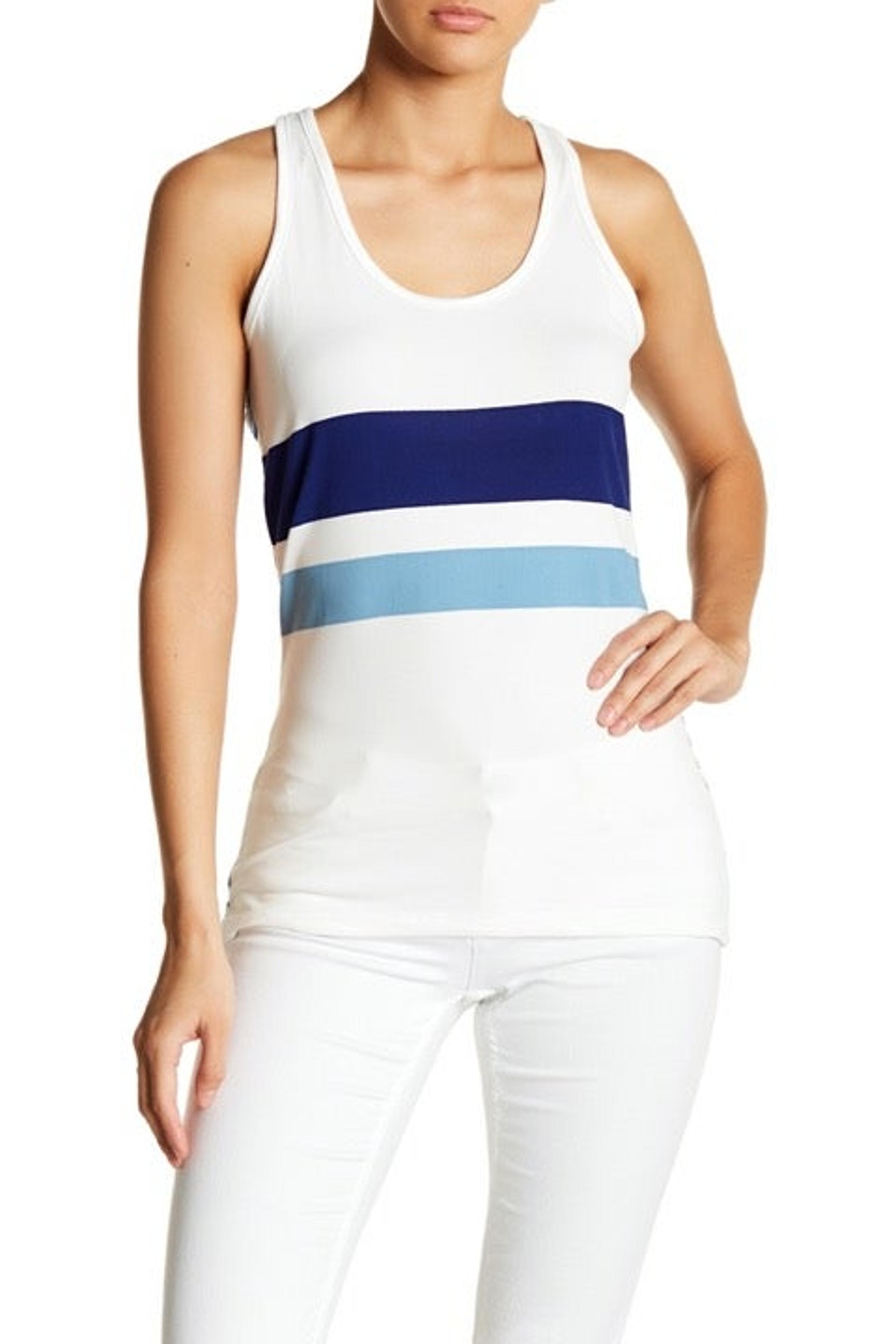 Poof stripe racerback tank top S  NWOT