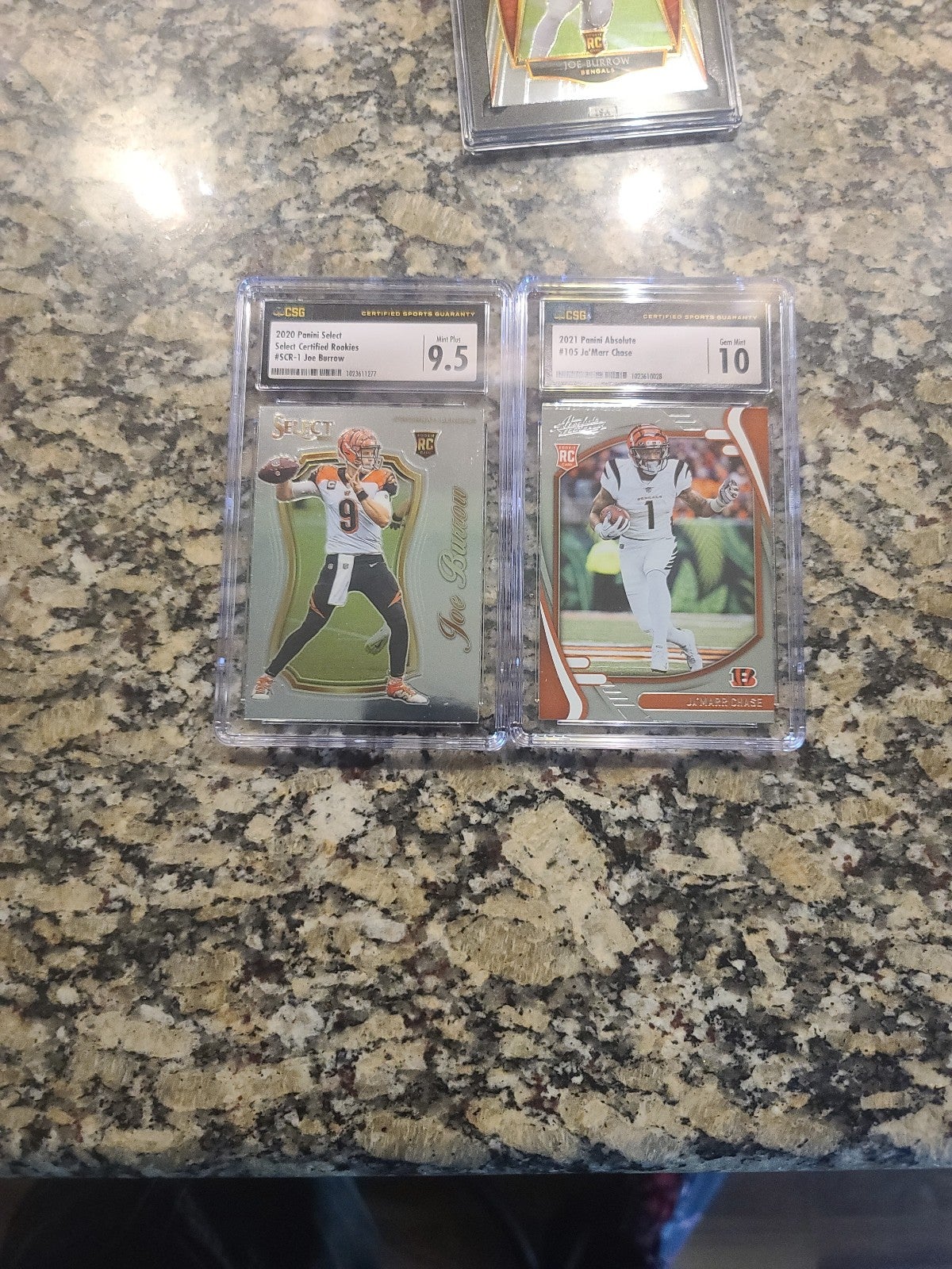 Joe Burrow and Ja'Marr Chase rookie card