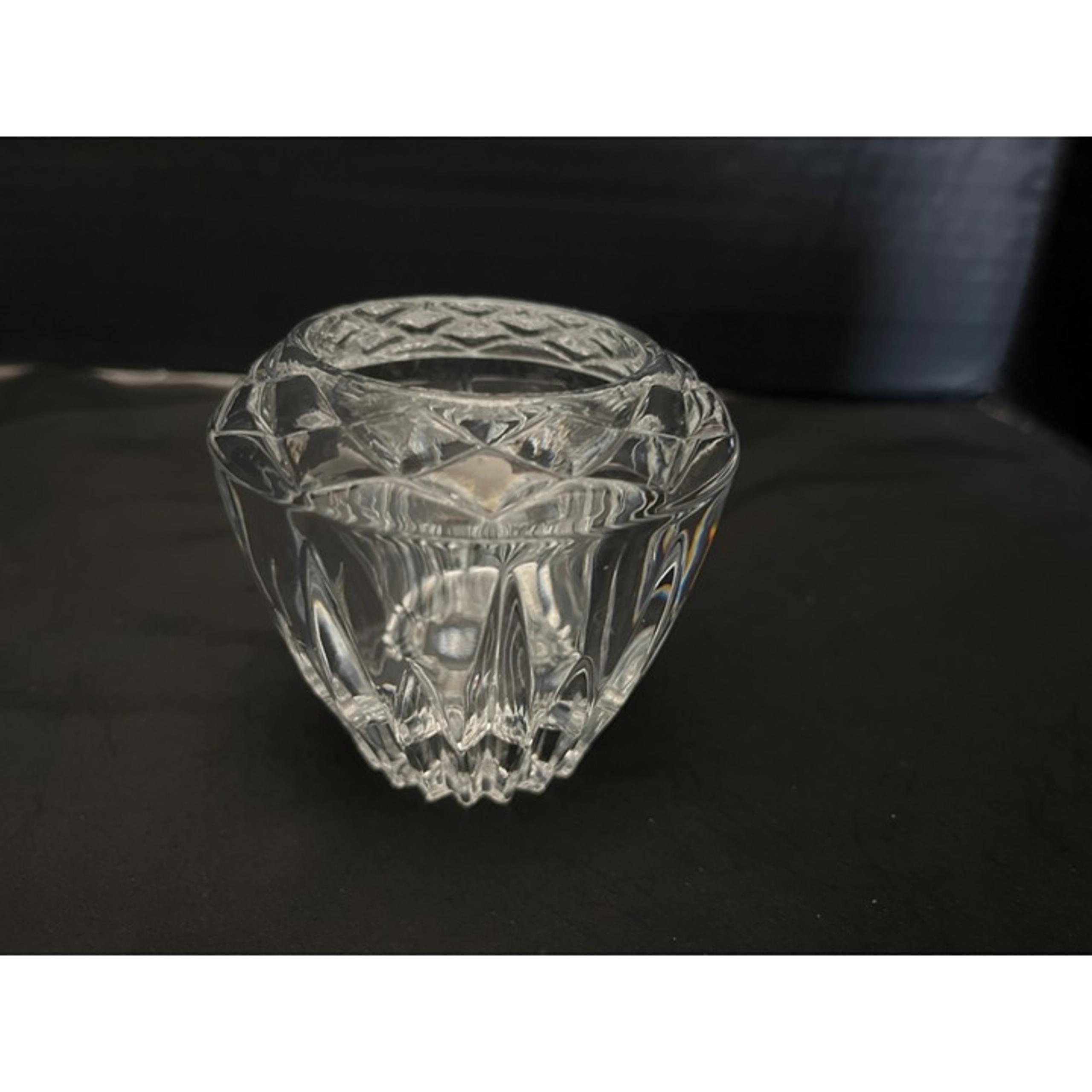 Princess House Lead Crystal Highlights Candle Votive Holder 3+” Sparkles