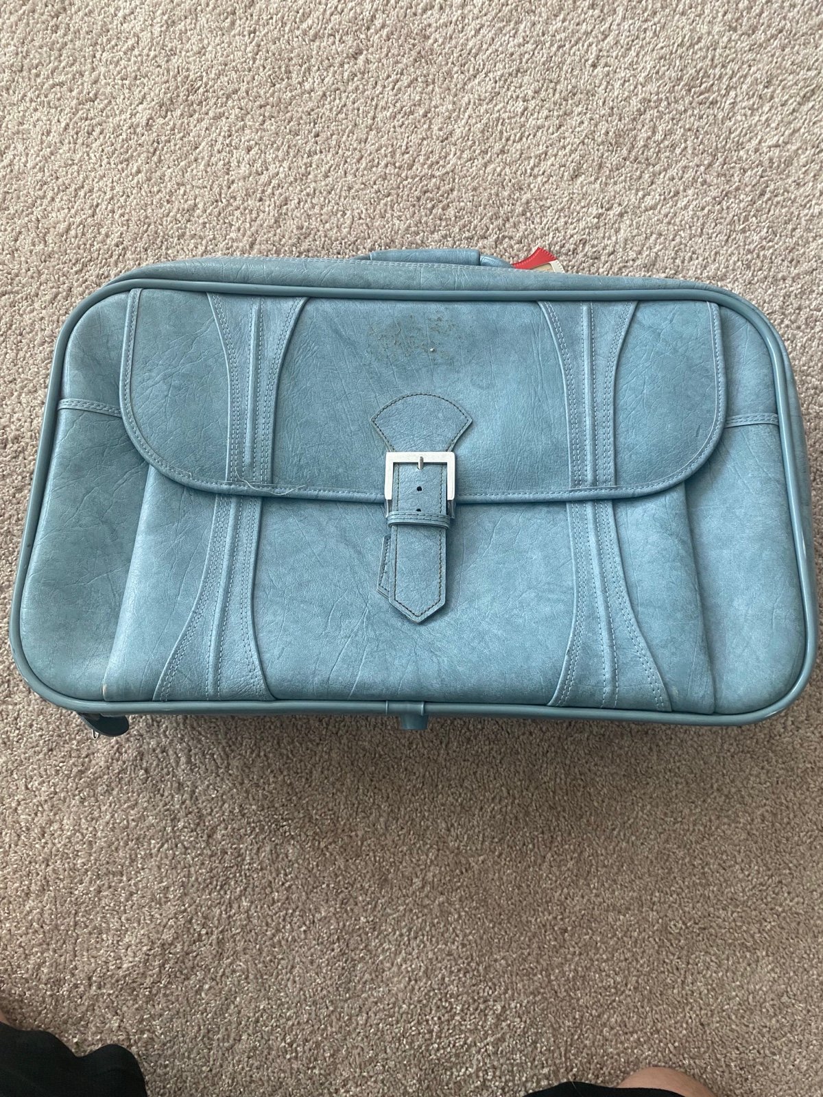 1975 American Tourister Vintage Blue Soft Shell Suitcase