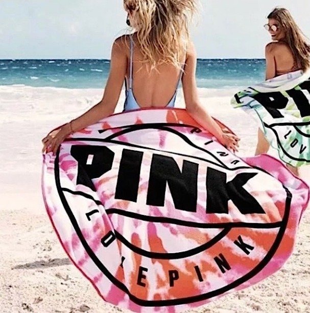 VS Pink Tie DyeBeach Towel rug 55 inch