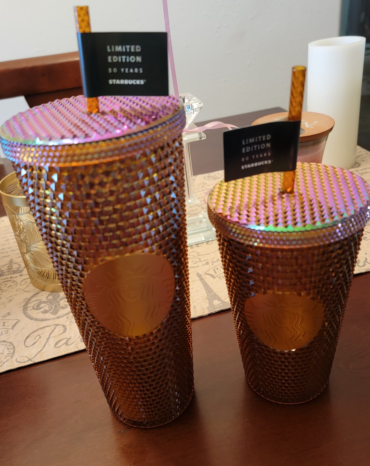 Starbucks 50th Anniversary Honeycomb tumbler set