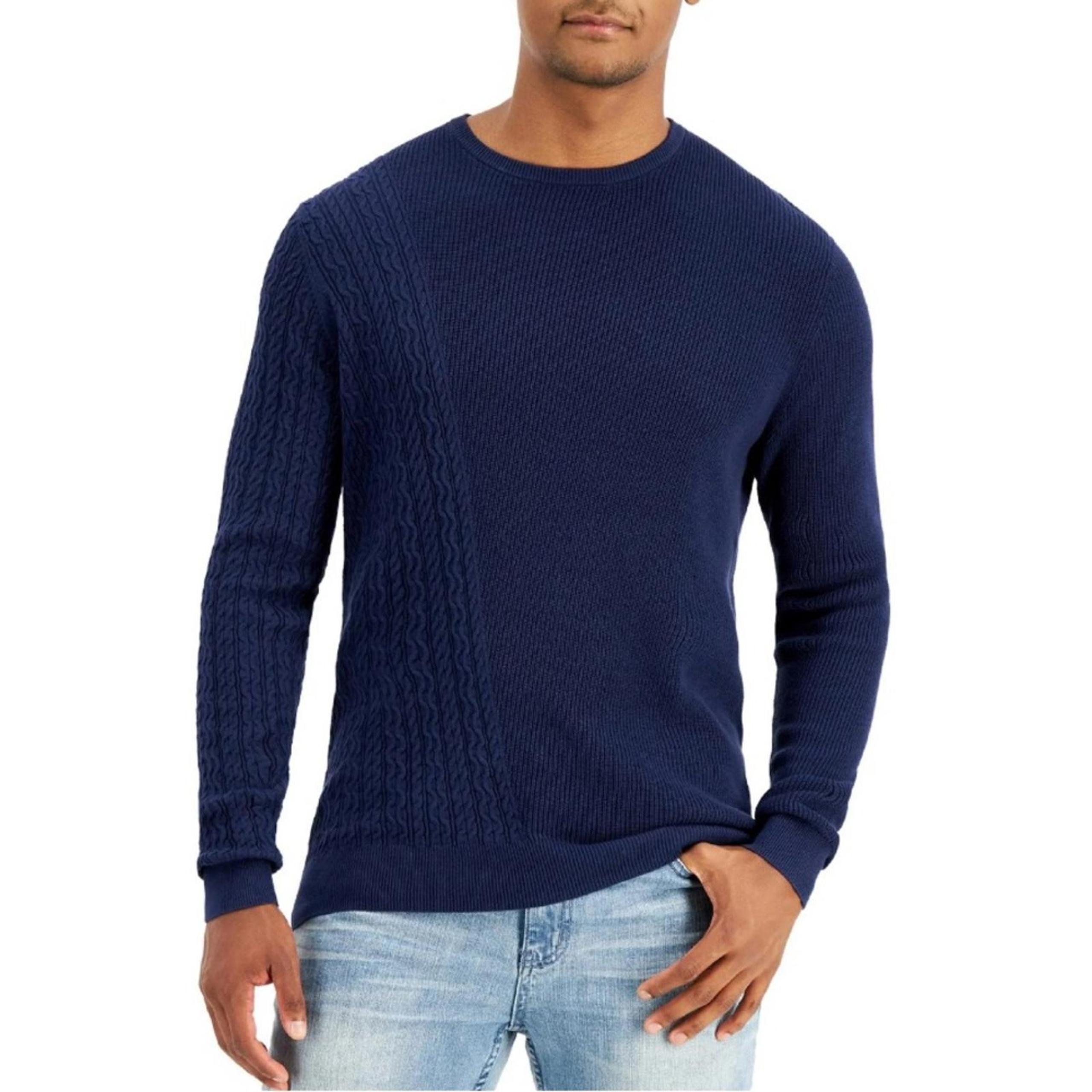 Alfani Mens Crewneck Sweater in Neo Navy, Size XXL NEW w/Tag