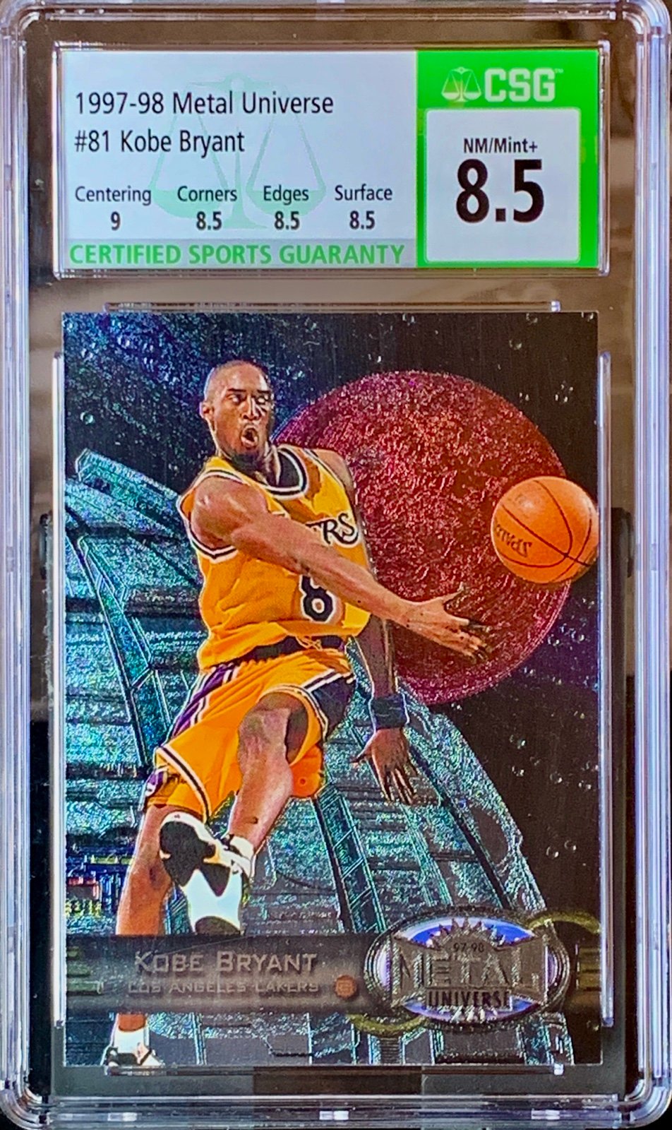 1997-98 Metal Universe Kobe Bryant Skybox CSG 8.5 NM Mint+
