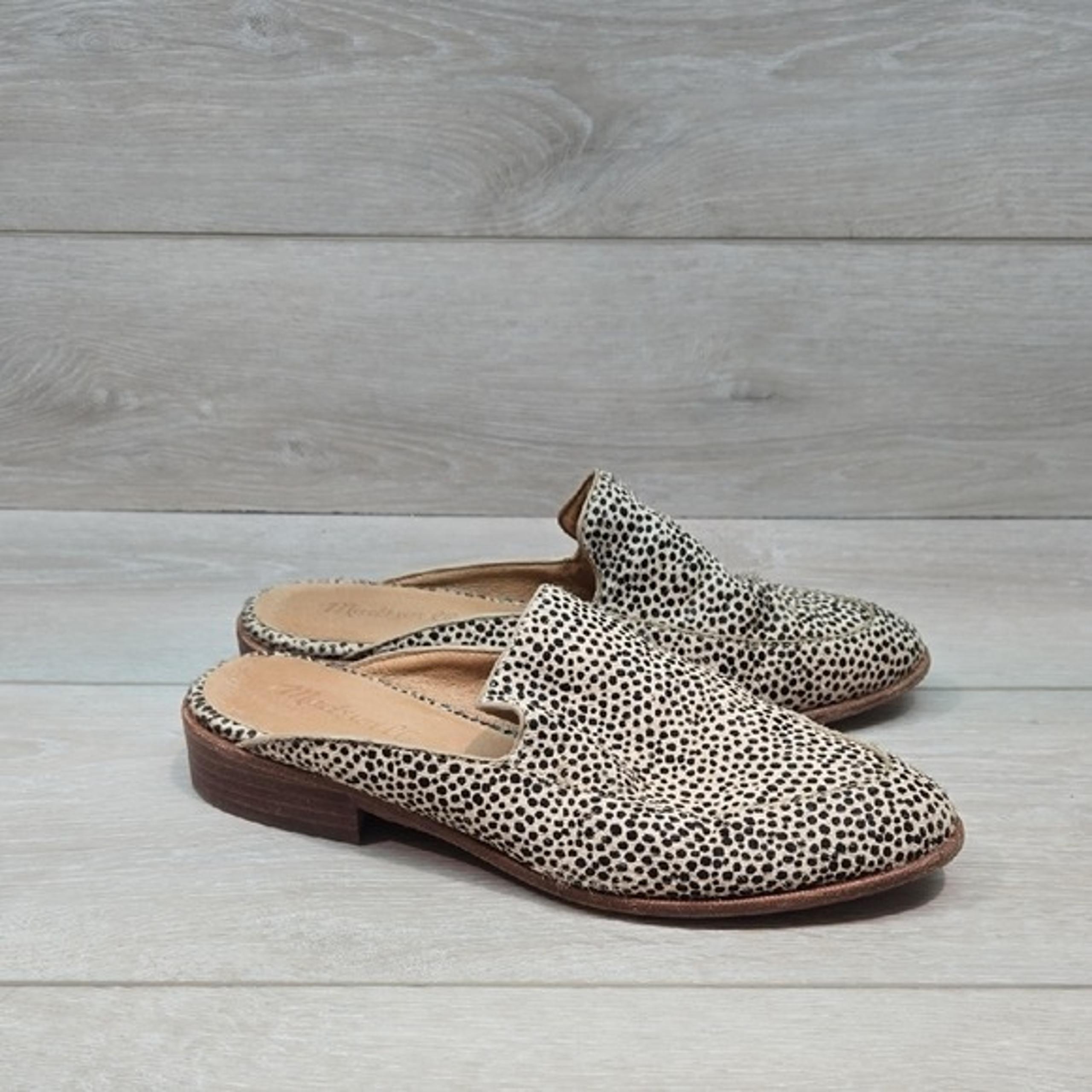 Madewell Women Fur Cheetah Mule Slip-On Loafers Shoes Sz 7