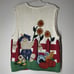 Eagle's Eye Vintage Sweater Knit V Neck Embroidered Size XL Fall Thanksgiving