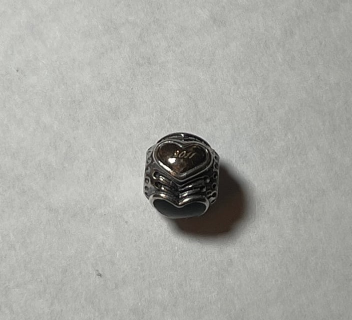 PANDORA LIMITED EDITION MIDNIGHT HEART 14K GOLD STERLING CHARM