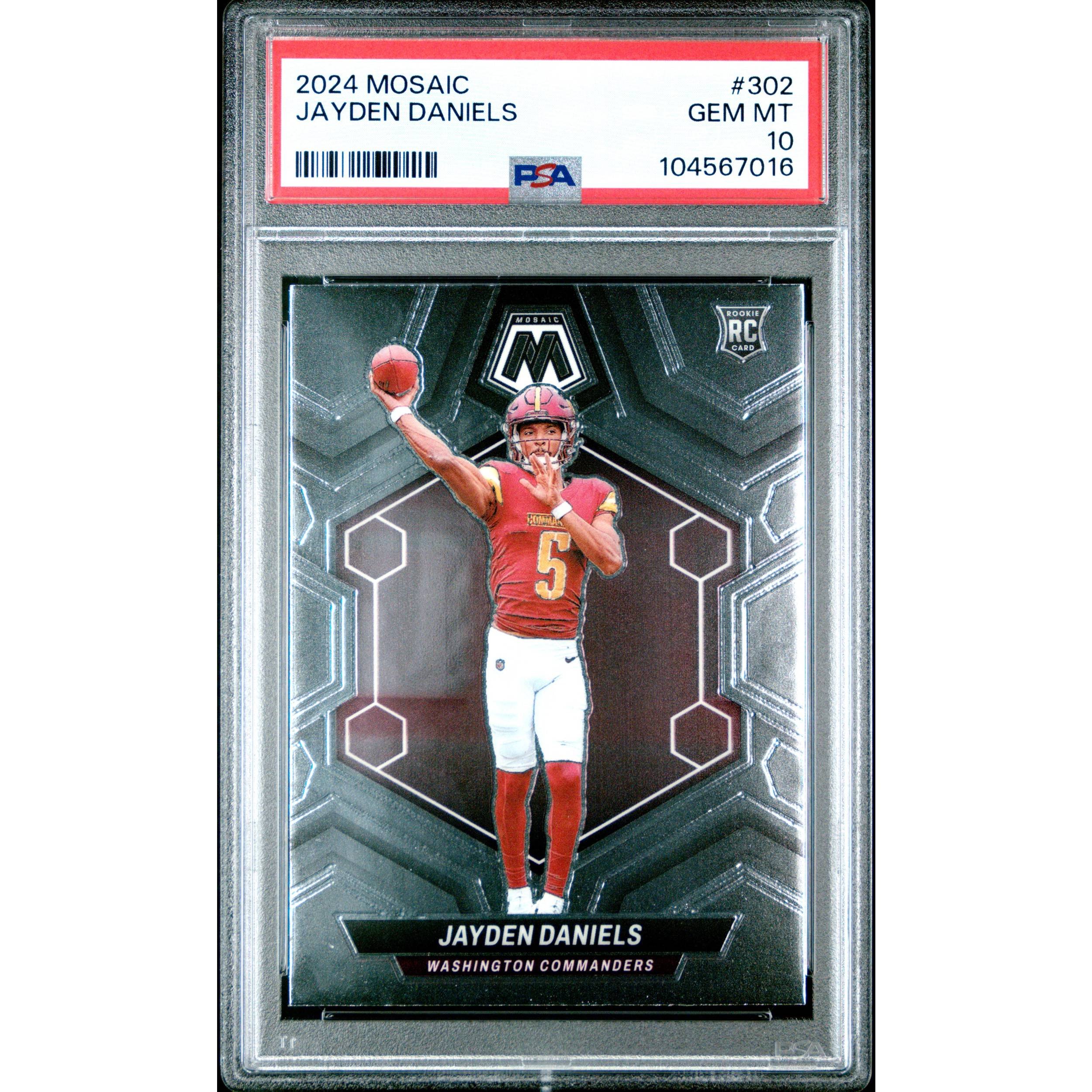 Graded 2024 Panini Mosaic Jayden Daniels #MOSAIC Rookie Card PSA 10