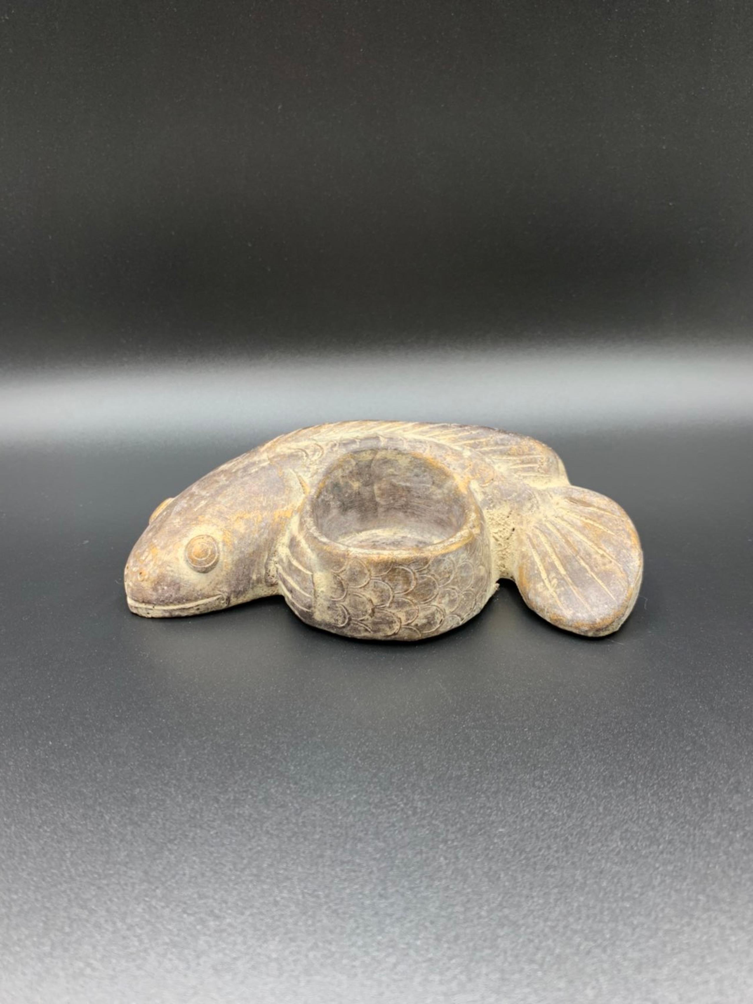 Stone, fish tea light holder
