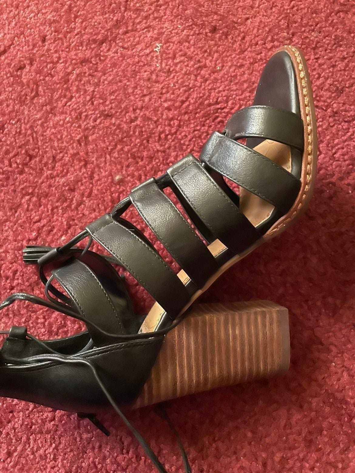 NEW! Black Leather Gianni Bini Sandals