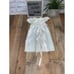 White Holy Communion Dress Tulle Flared Skirt cross Beads vintage Size 6-9 mont