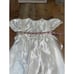 White Holy Communion Dress Tulle Flared Skirt cross Beads vintage Size 6-9 mont