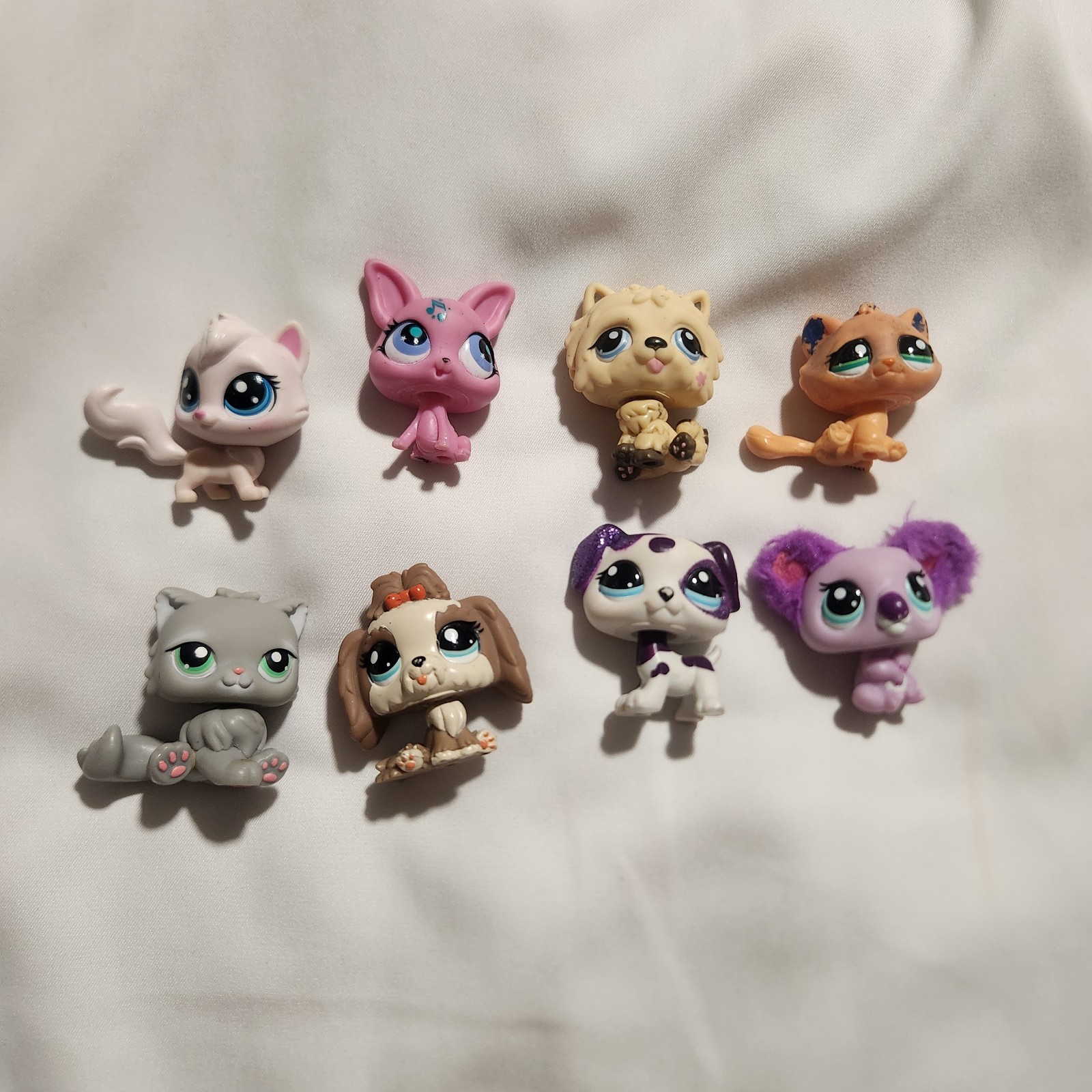 Lot Of 8 Littlest Pet Shop LPS Figures Toys Mixed Bundle Dogs, Cats, Koala Bear