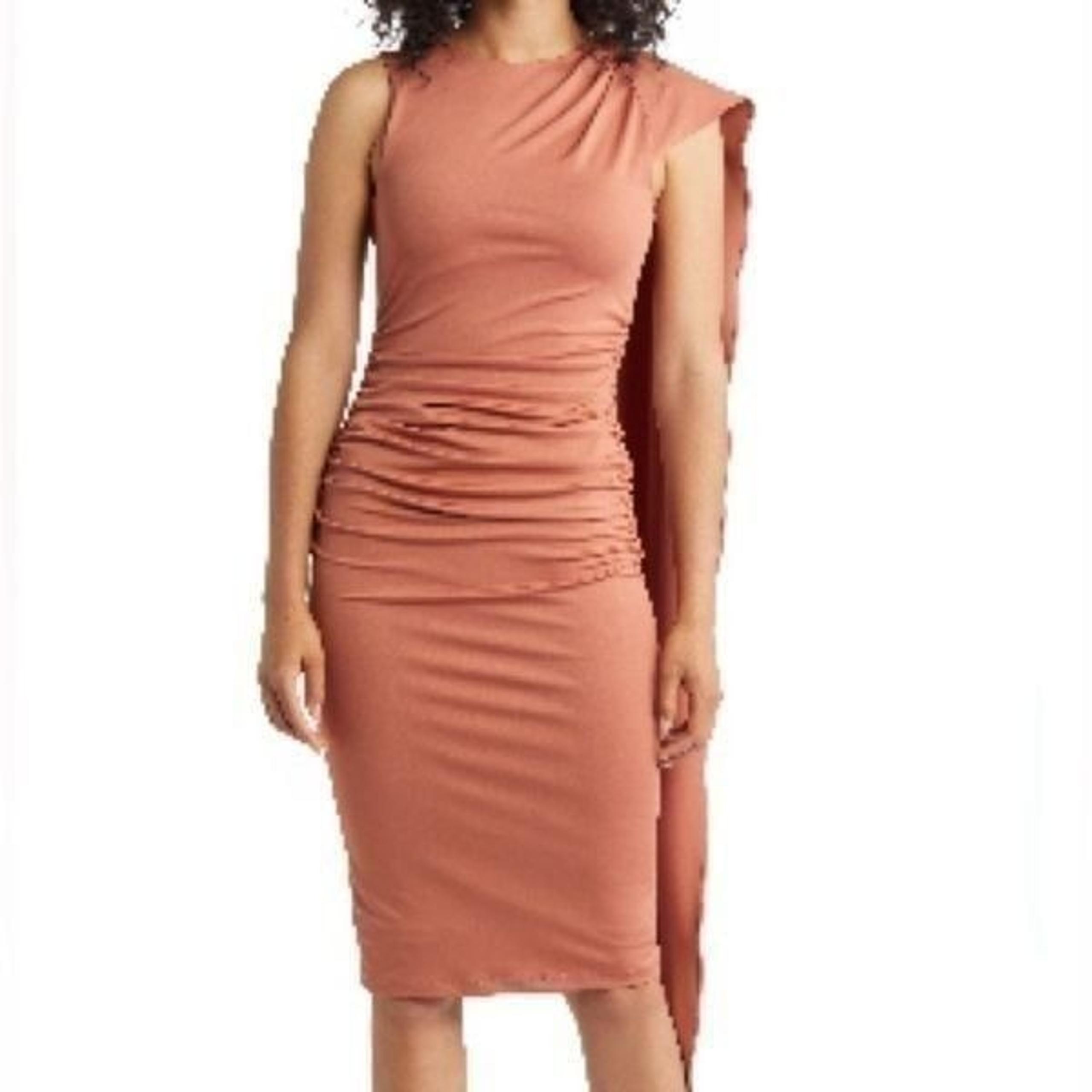 Black Halo Enola Ruched Shoulder Drape Dress Size 10