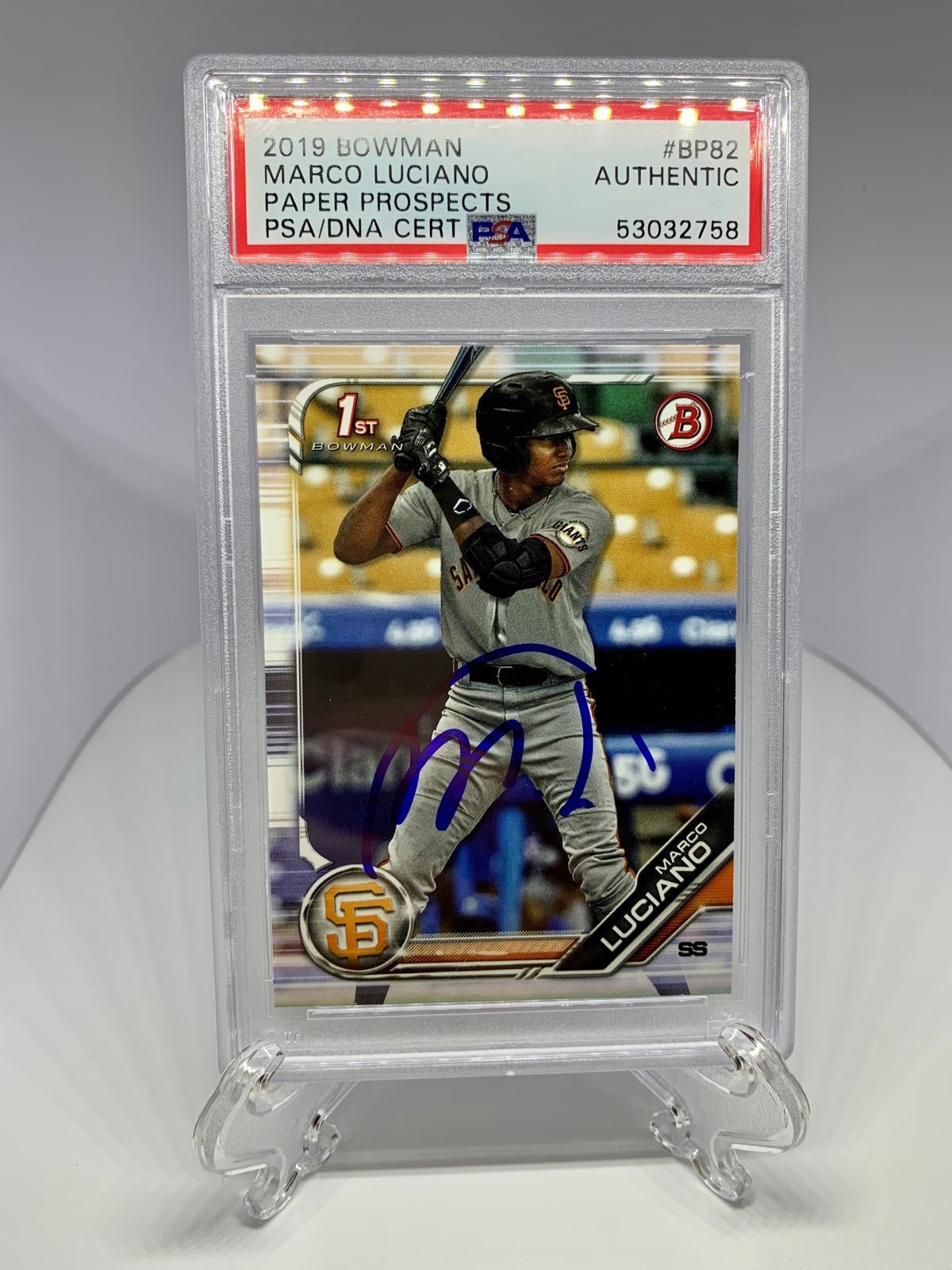 2019 Bowman Prospect Marco Luciano RC Auto PSA