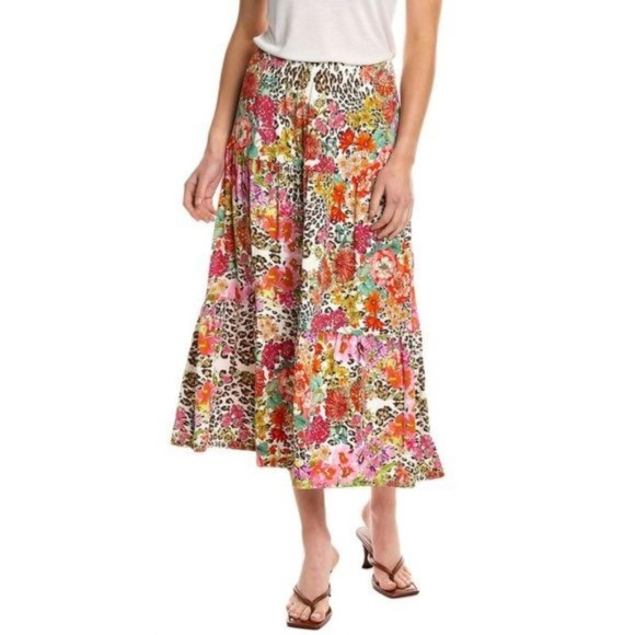 JOHNNY WAS Skirt Wild Garden Tiered Skirt Maxi NWT