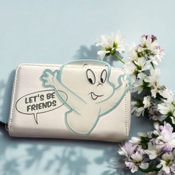 Loungefly x Casper the Friendly Ghost Glow Zip Around Wallet 6” x 3.75” Kidcore