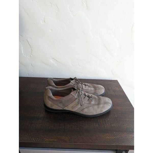 Ecco Lace-up Women's Suede Comfort Shoes Taupe - Size 41/10-10.5