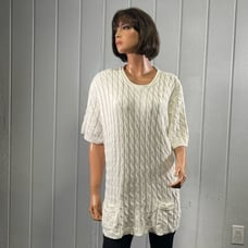 *Jones New York Sport Women's Cable Knit Short Sleeve Sweater Tunic Sz 3X