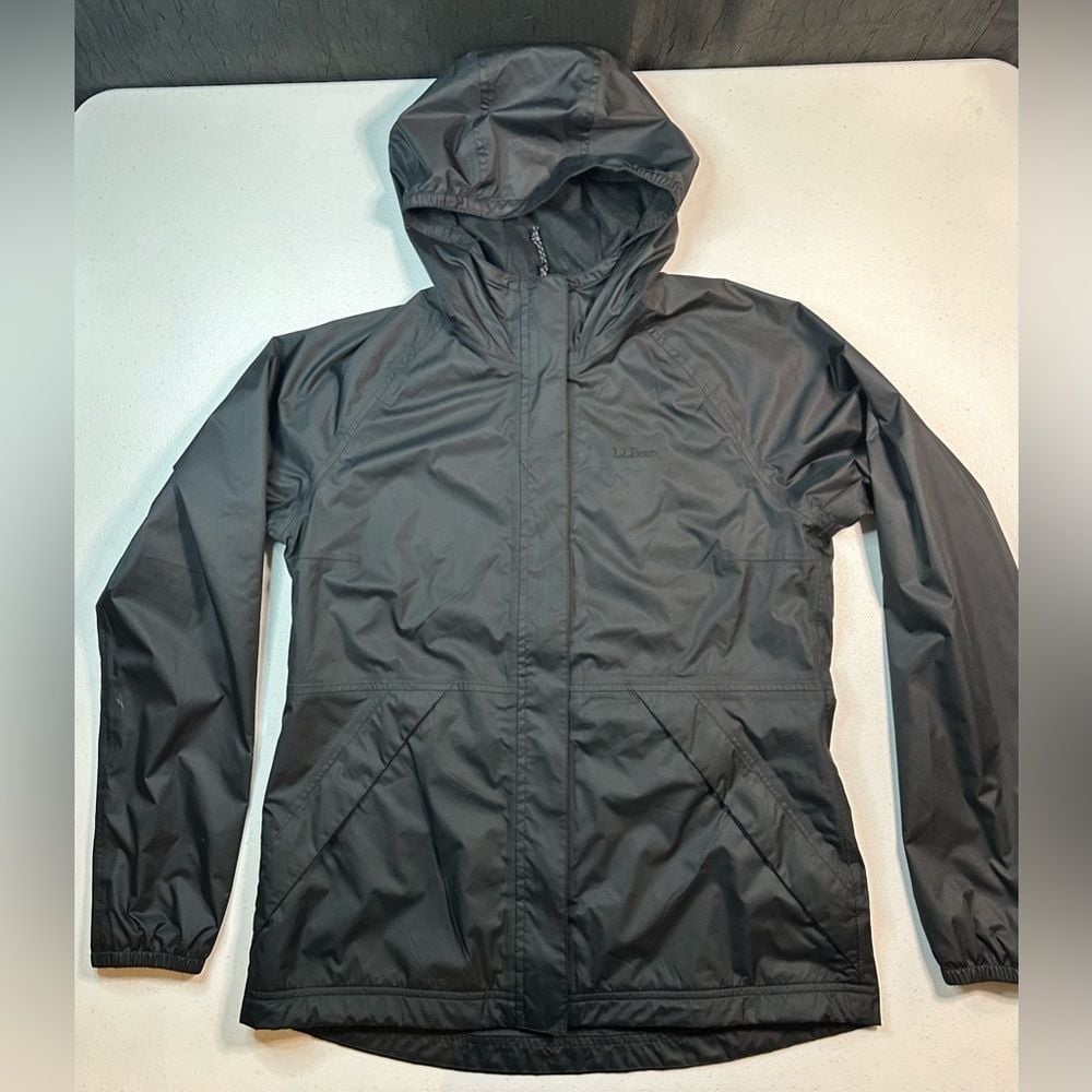 L.L.Bean Women's Waterproof Windbreaker Jacket Black Size Small